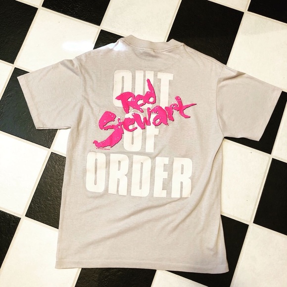Vintage rod Stewart 1988 out of order band t - Picture 2 of 4